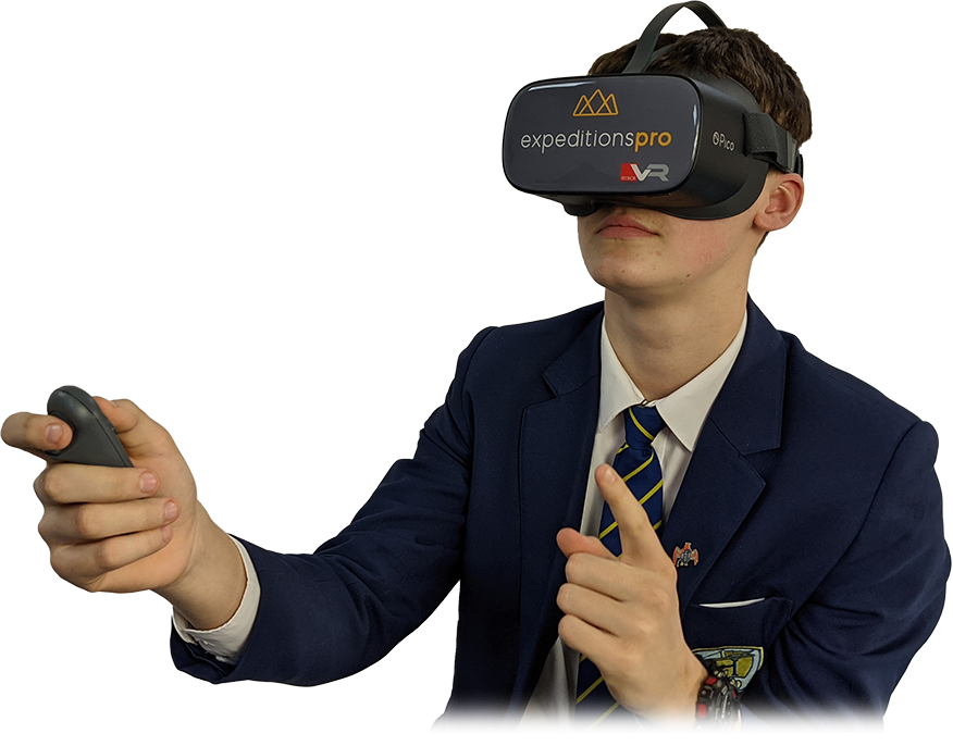Student with Virtual Reality Headset
